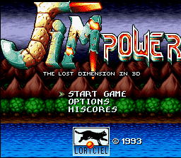 Jim Power - The Lost Dimension in 3D (Europe) Title Screen